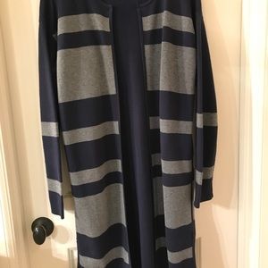 Athleta heather grey/navy  Explore sweater coat